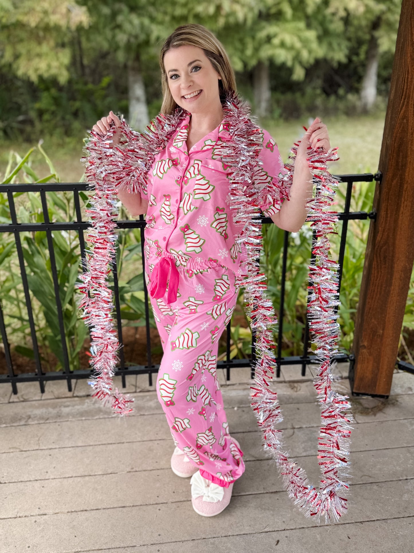 Jess Lea Bow Christmas Treat Ruffle PJ Set