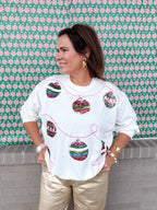 Sequin Ornaments Sweatshirt