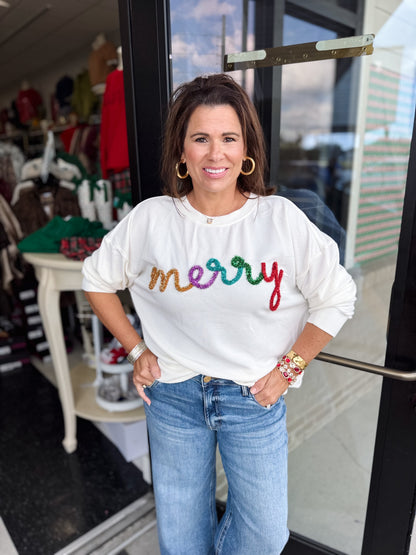 Merry Tinsel Metallic Pullover