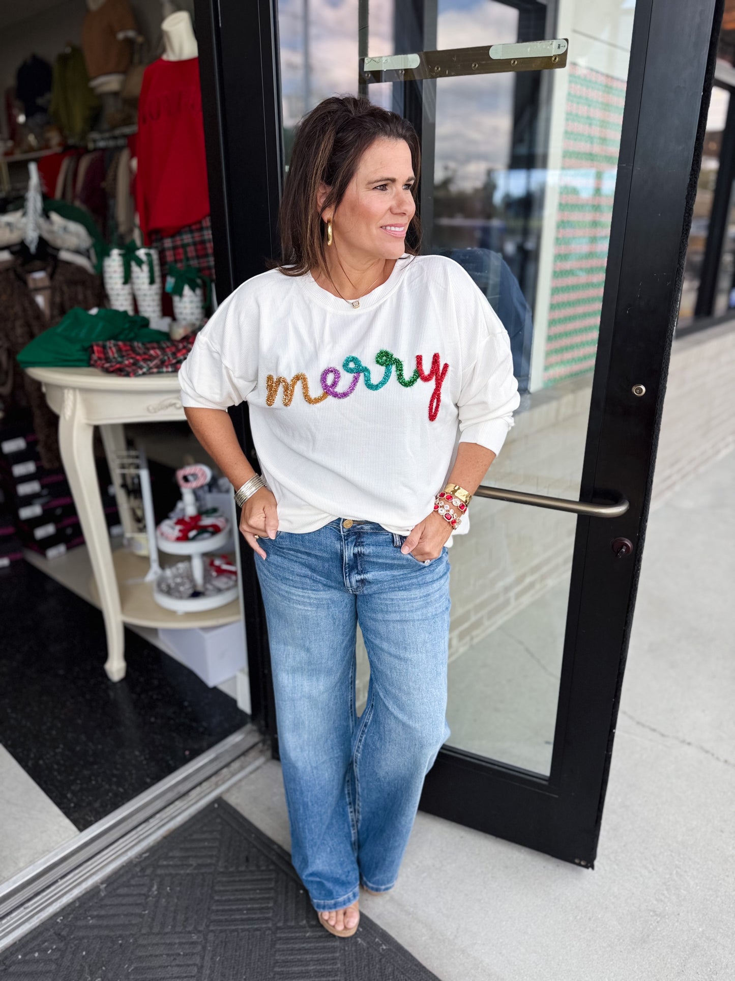 Merry Tinsel Metallic Pullover