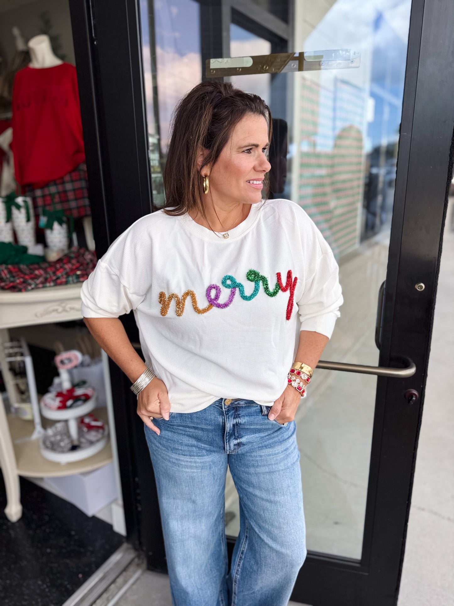 Merry Tinsel Metallic Pullover