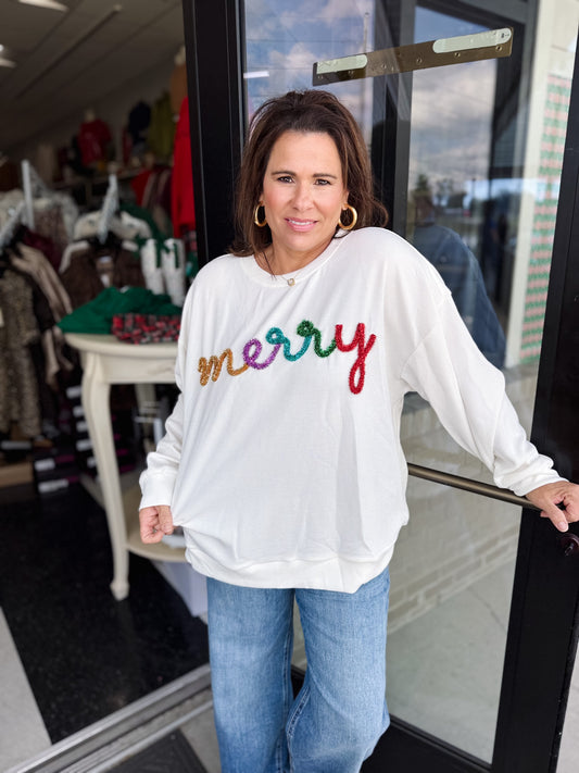 Merry Tinsel Metallic Pullover