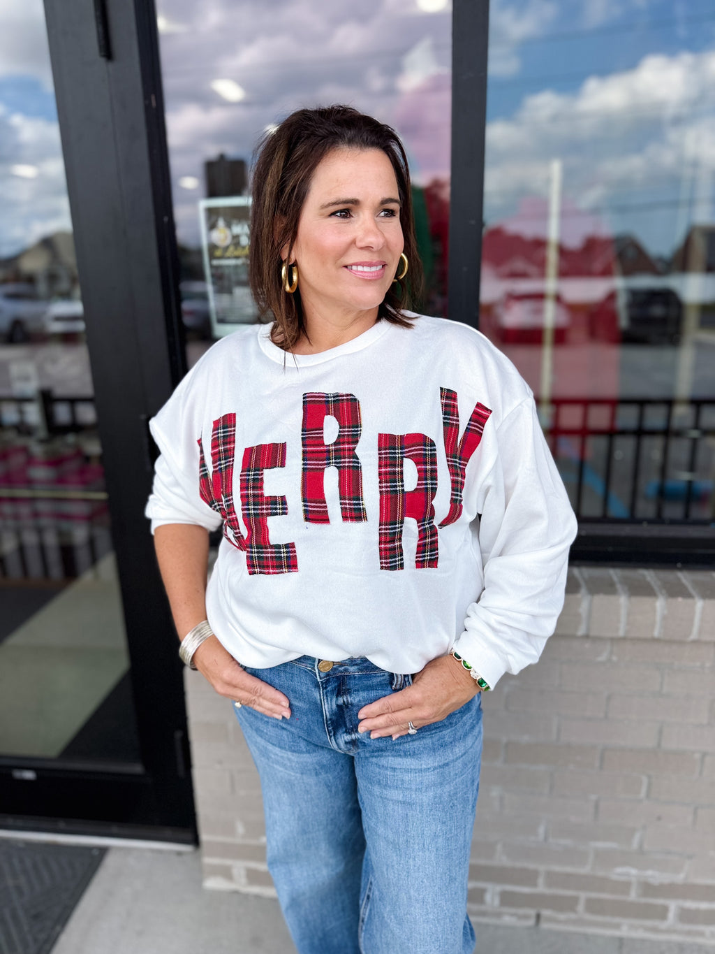 Merry Plaid Sweatshirt