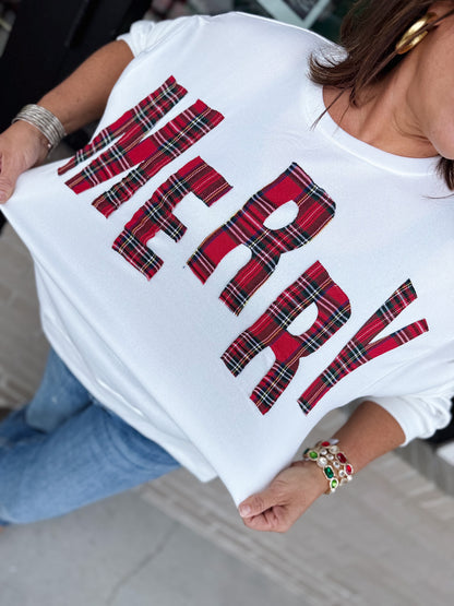 Merry Plaid Sweatshirt