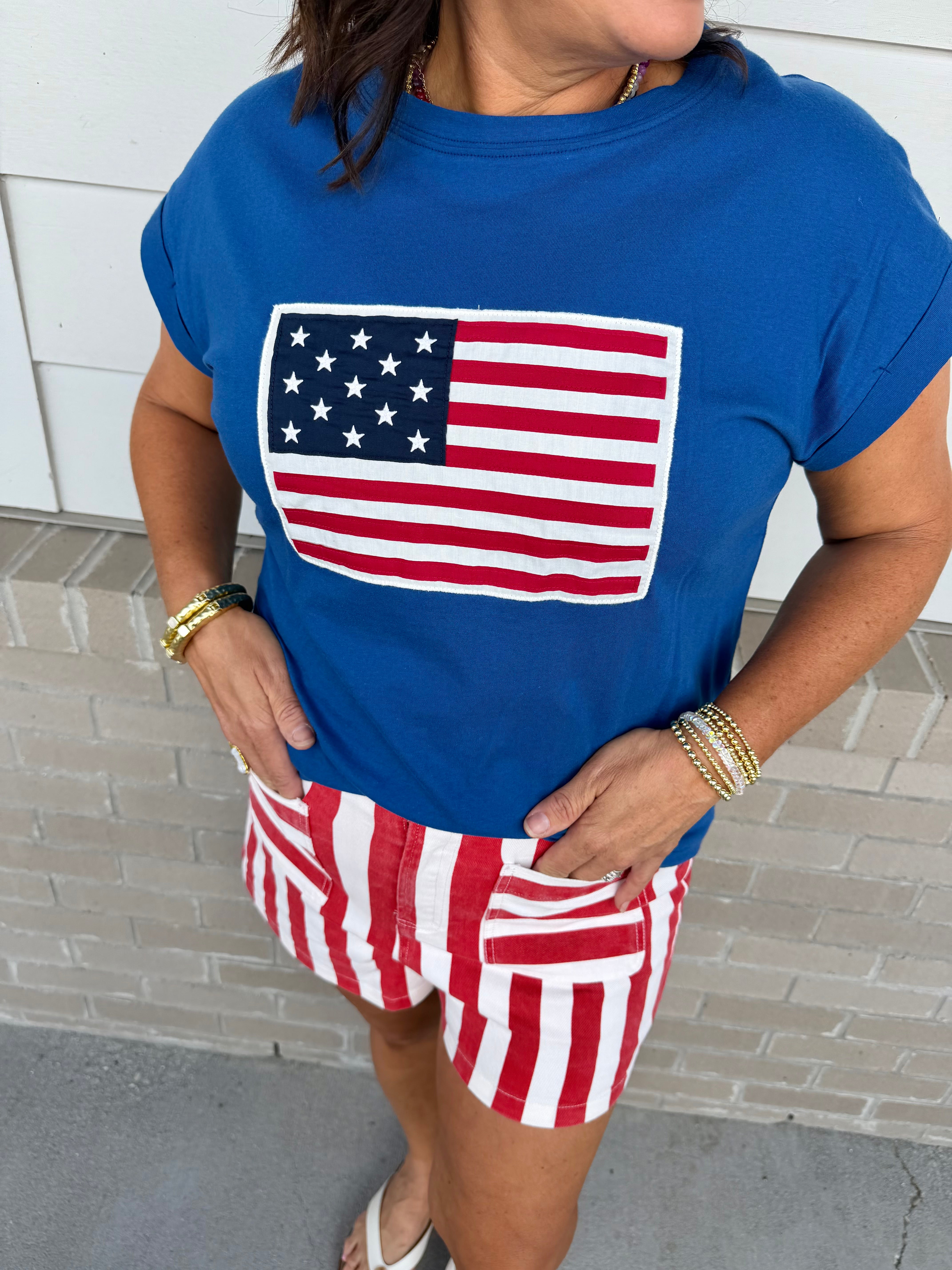Mineral Washed Striped Shorts