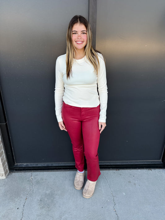 Slim Cropped Bootcut Pants