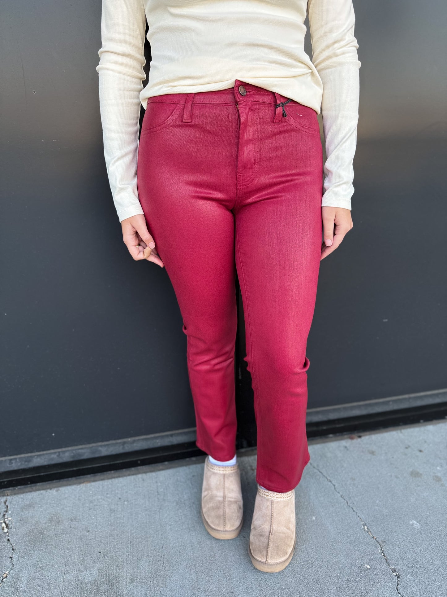 Slim Cropped Bootcut Pants