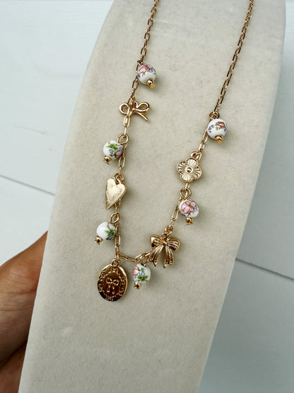 Fawning Floral Charm Necklace
