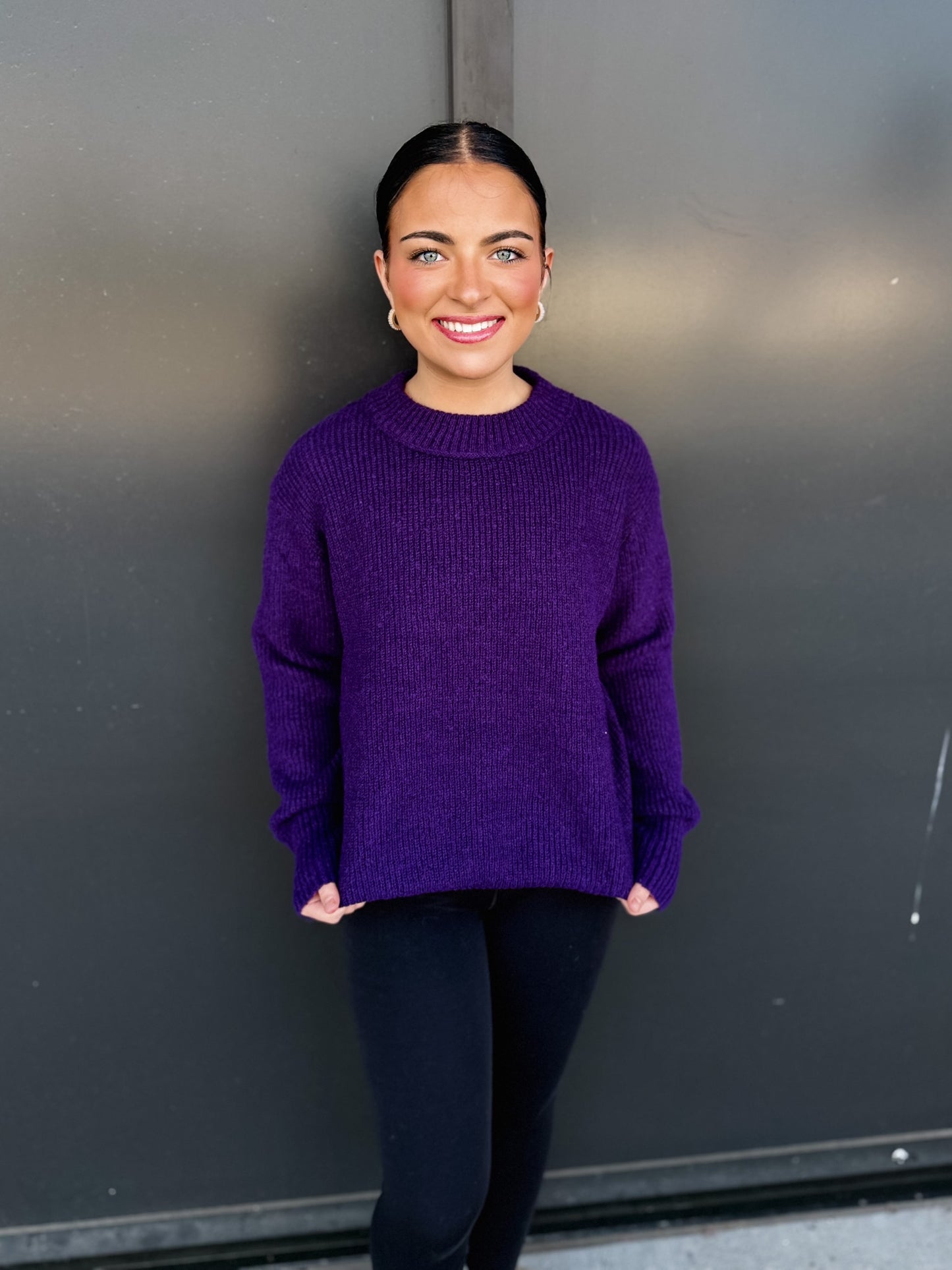 The Violet Luxe Ribbed Pullover