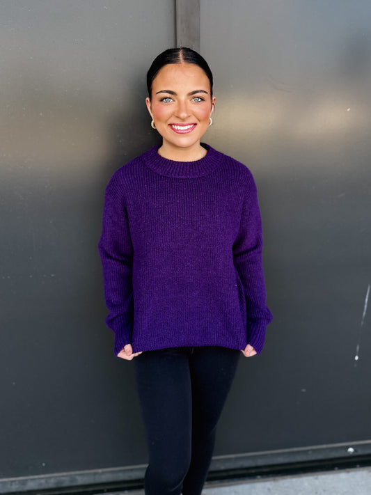 The Violet Luxe Ribbed Pullover