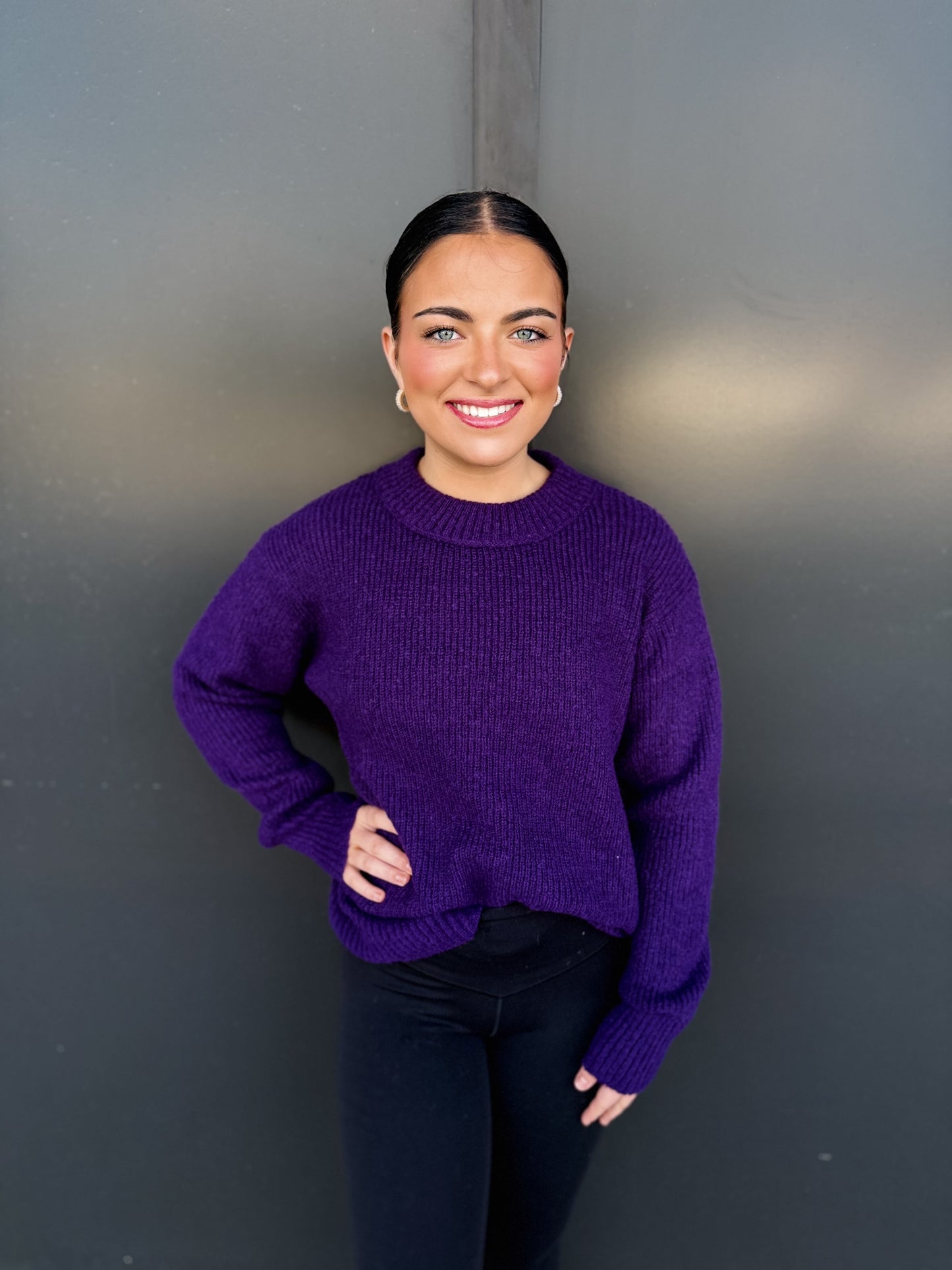 The Violet Luxe Ribbed Pullover