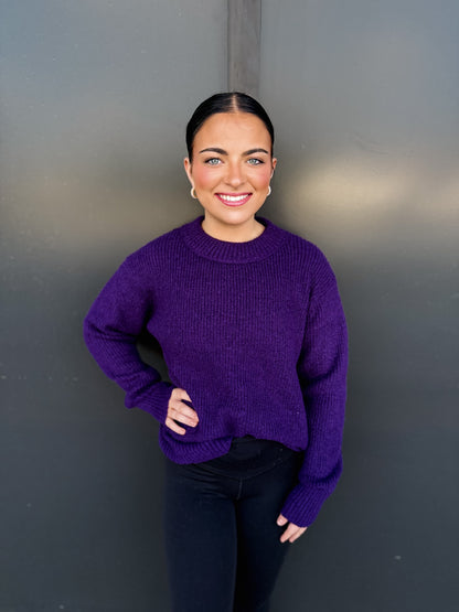 The Violet Luxe Ribbed Pullover