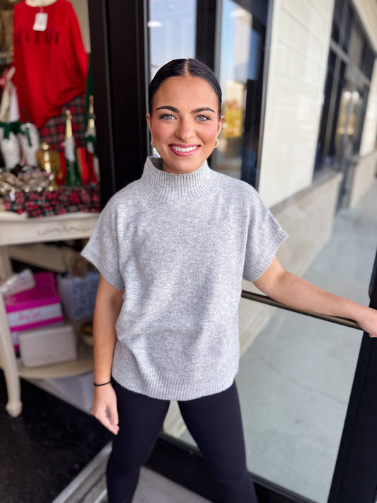 The Grey Mock Neck Pullover