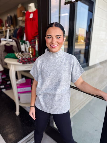 The Grey Mock Neck Pullover