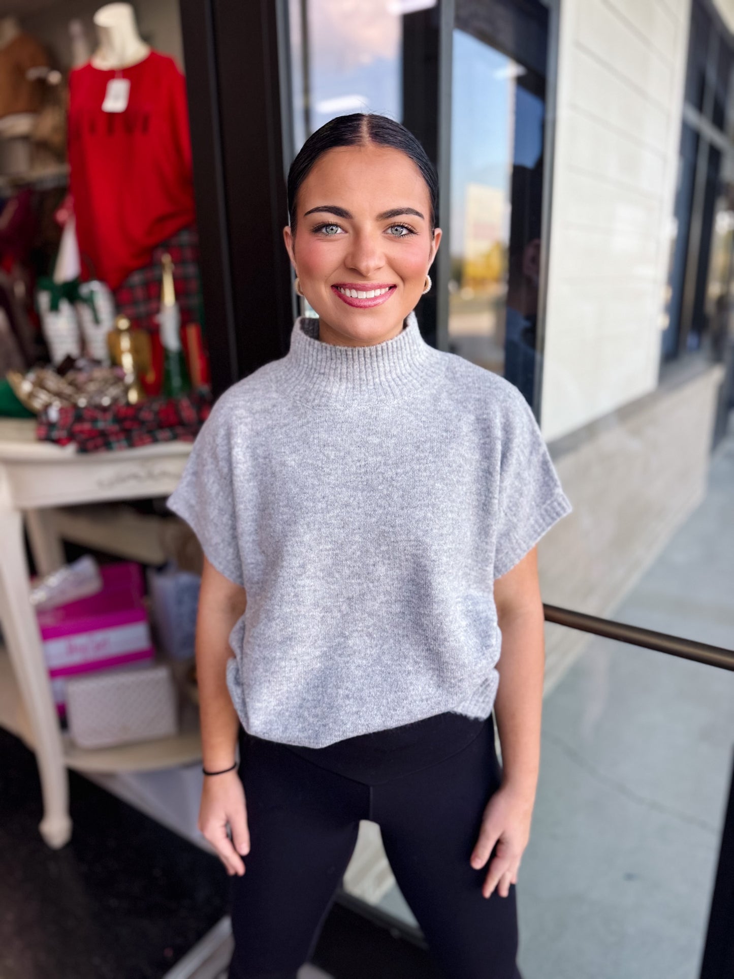 The Grey Mock Neck Pullover