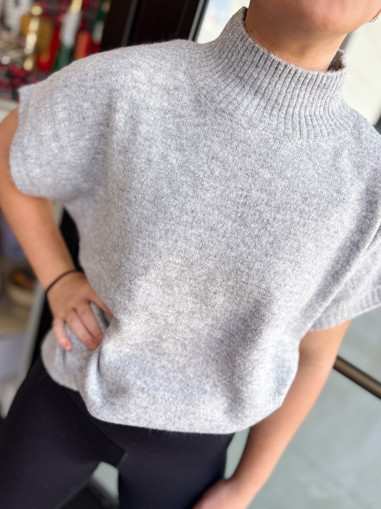 The Grey Mock Neck Pullover
