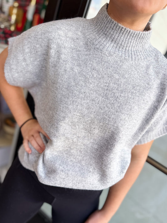 The Grey Mock Neck Pullover