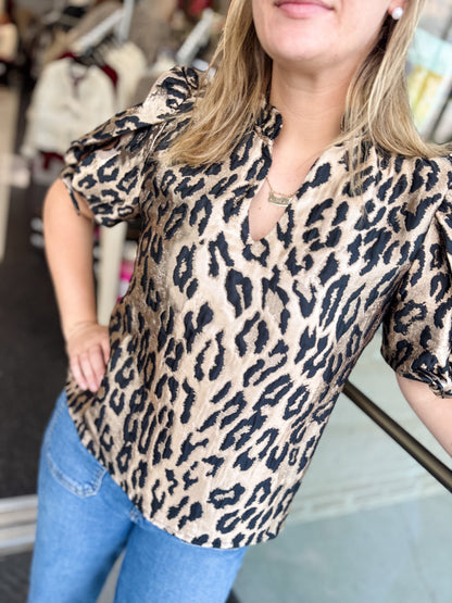 🐆 The Fallon Velvet Leopard Top