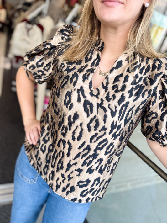 🐆 The Fallon Velvet Leopard Top