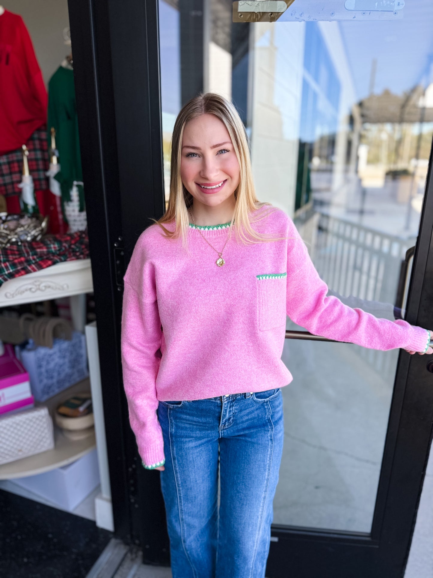 The Blush Stitch Detail Sweater