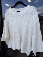 Cozy Texture Cable Knit Sweater 🧶!