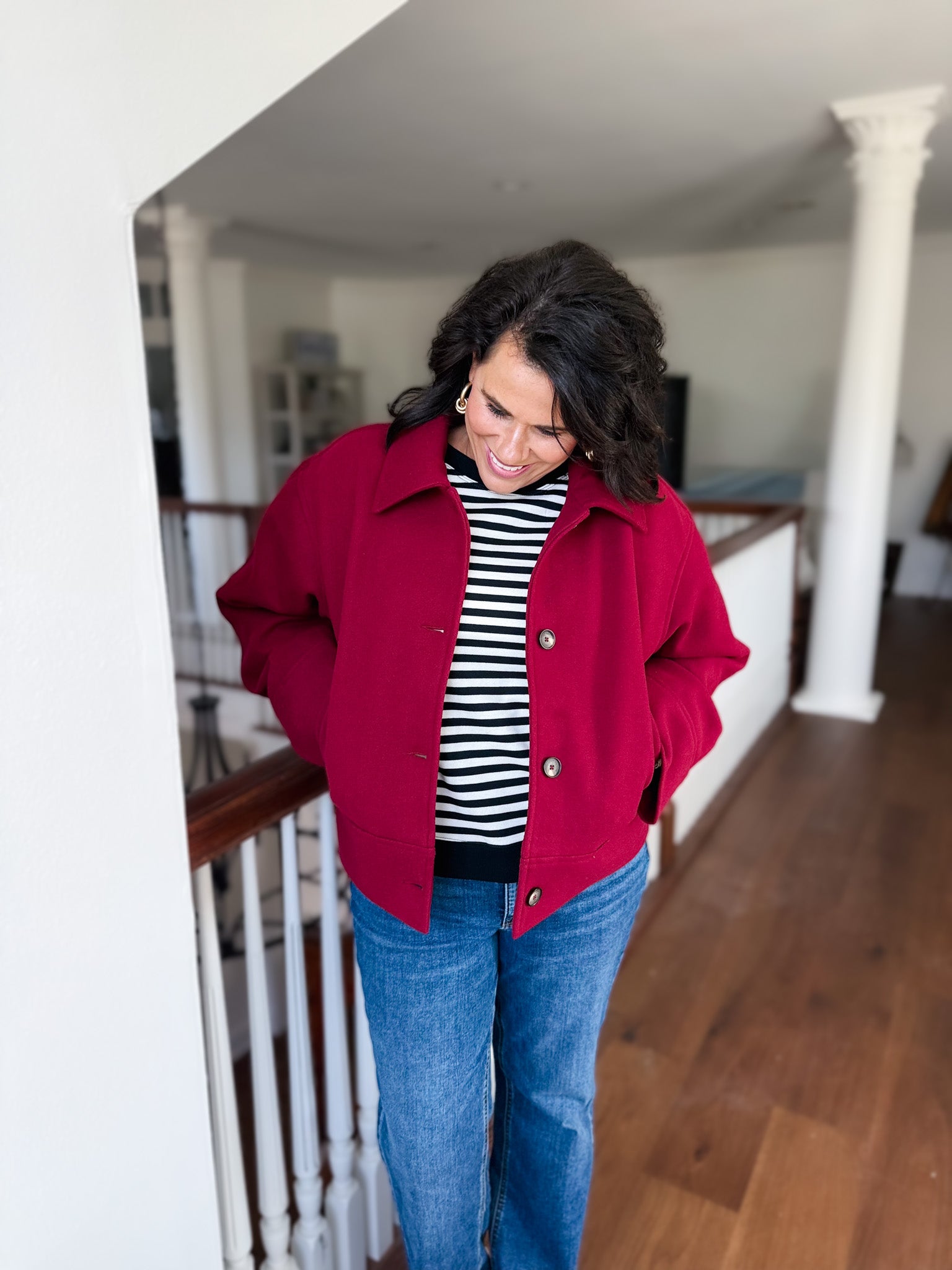 Becca Button-Front Coat Jacket