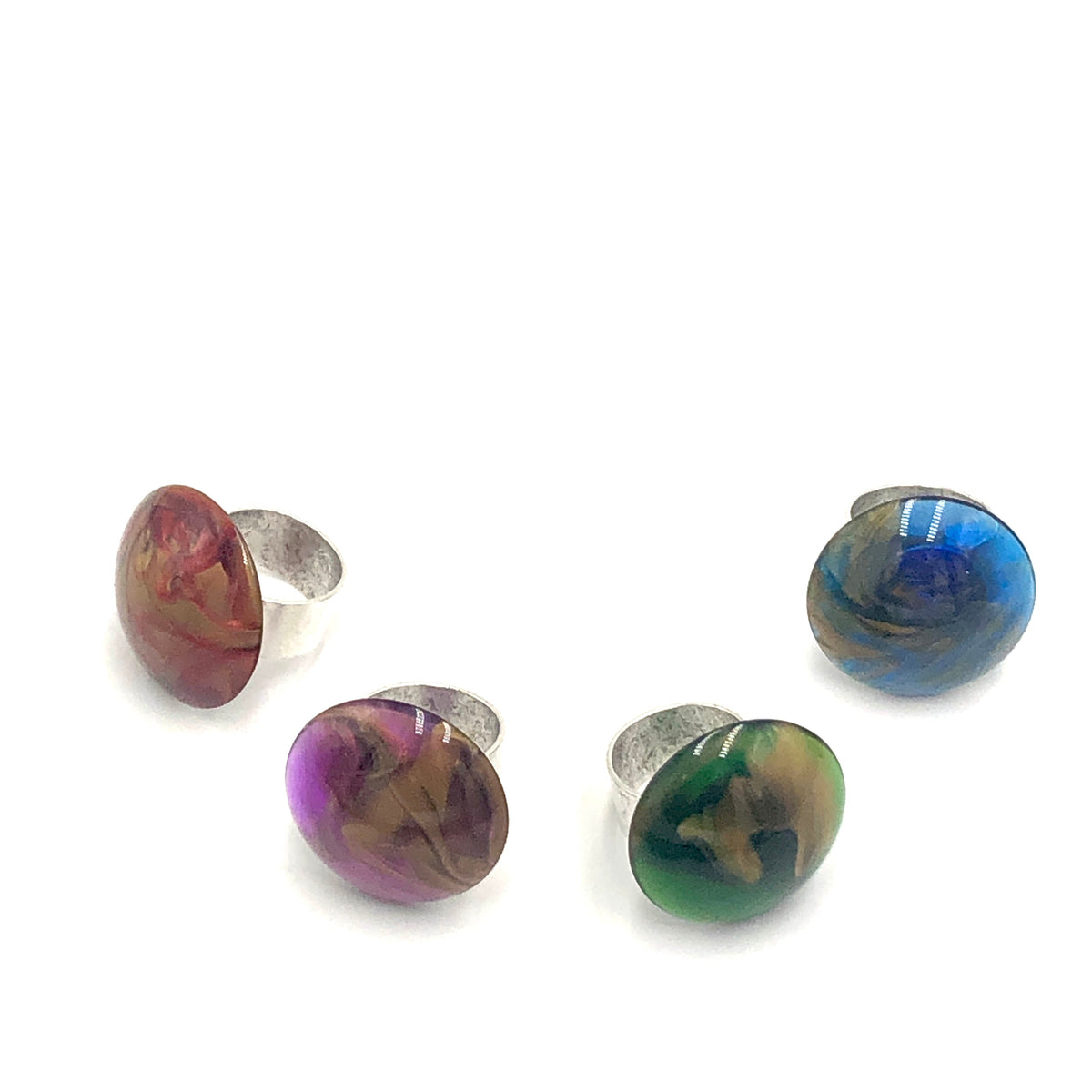 marbled cocktail rings