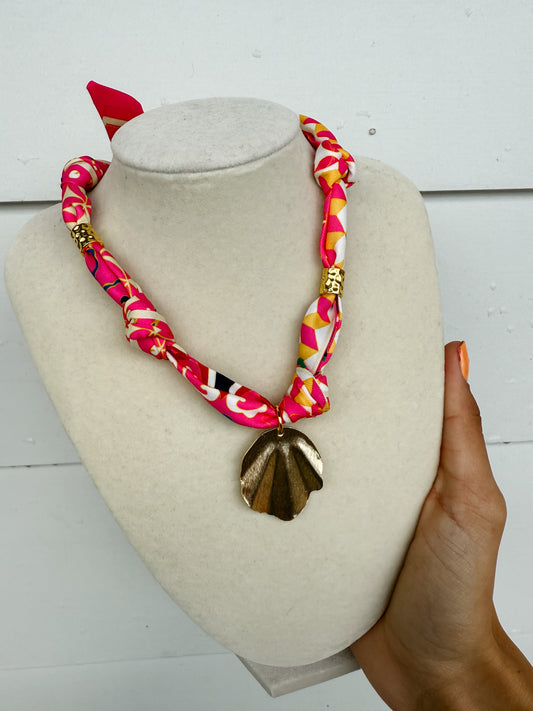 Scarf Necklace - Pink Mix