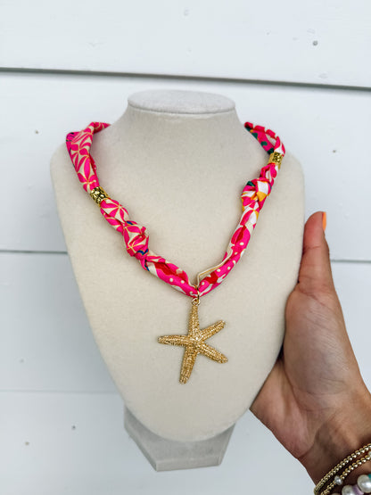 Scarf Necklace - Pink Mix