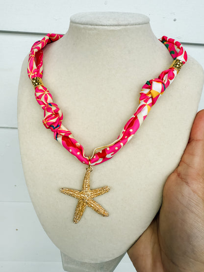 Scarf Necklace - Pink Mix