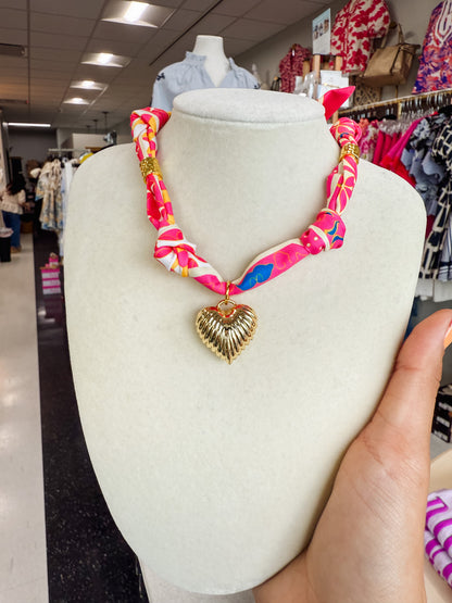 Scarf Necklace - Pink Mix