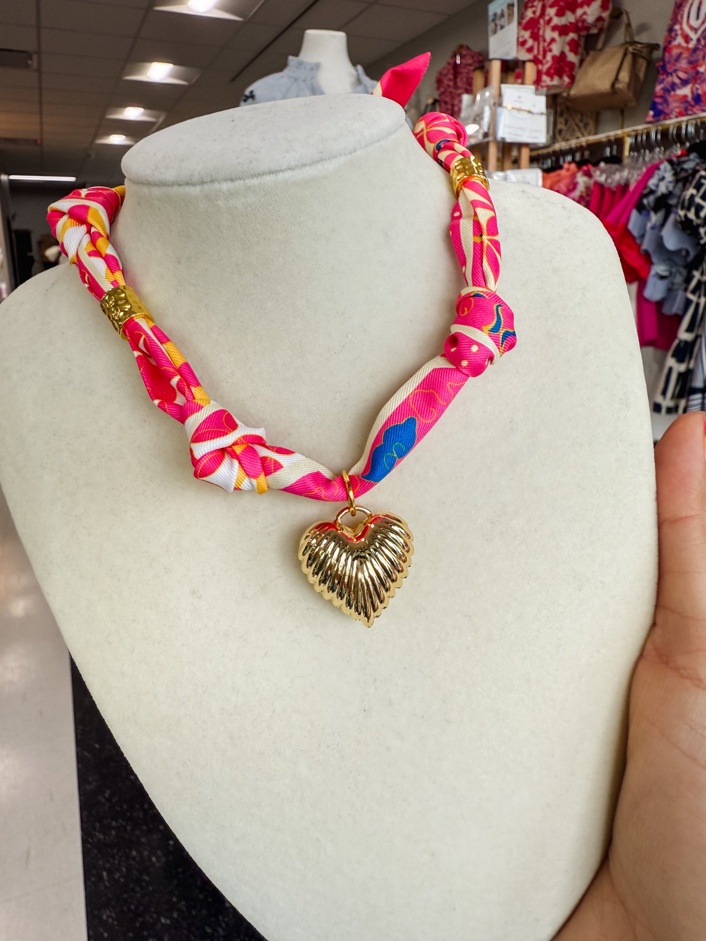Scarf Necklace - Pink Mix