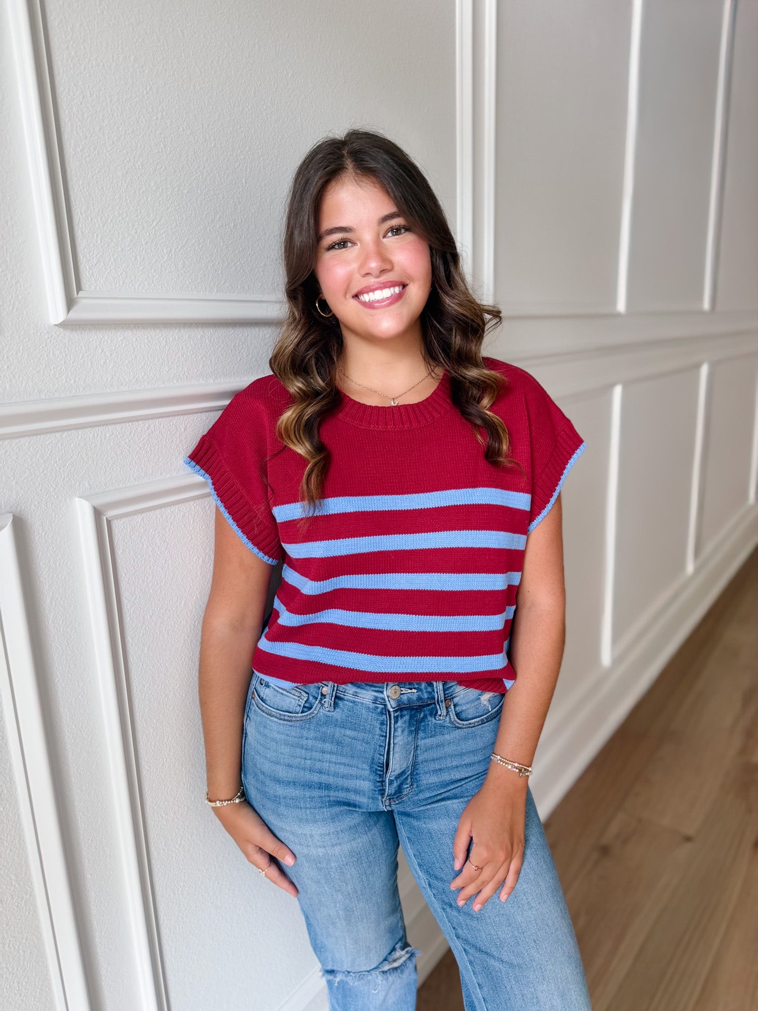 Striped Sweater Knit Top