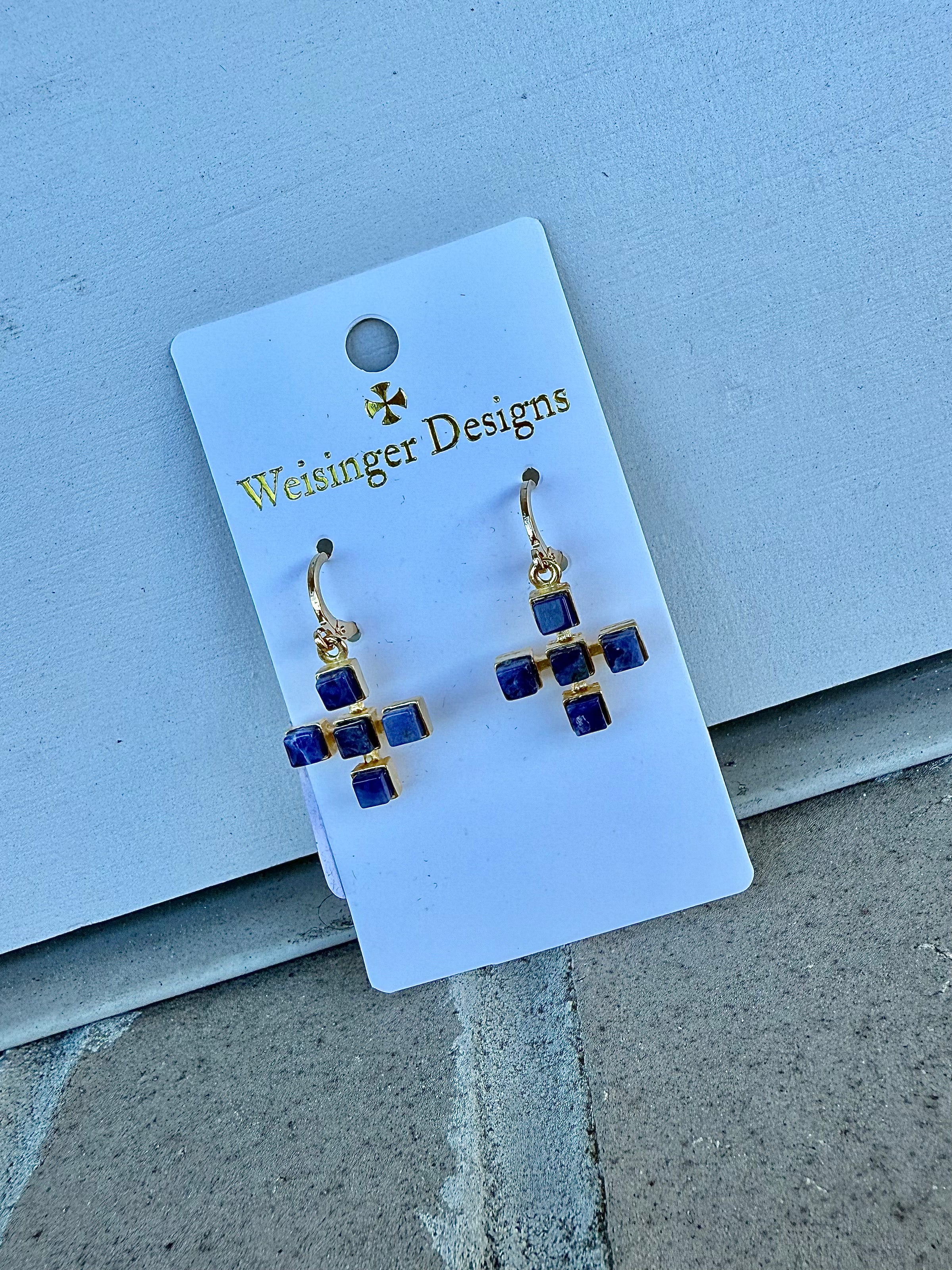 WD Lapis Cross Earrings!