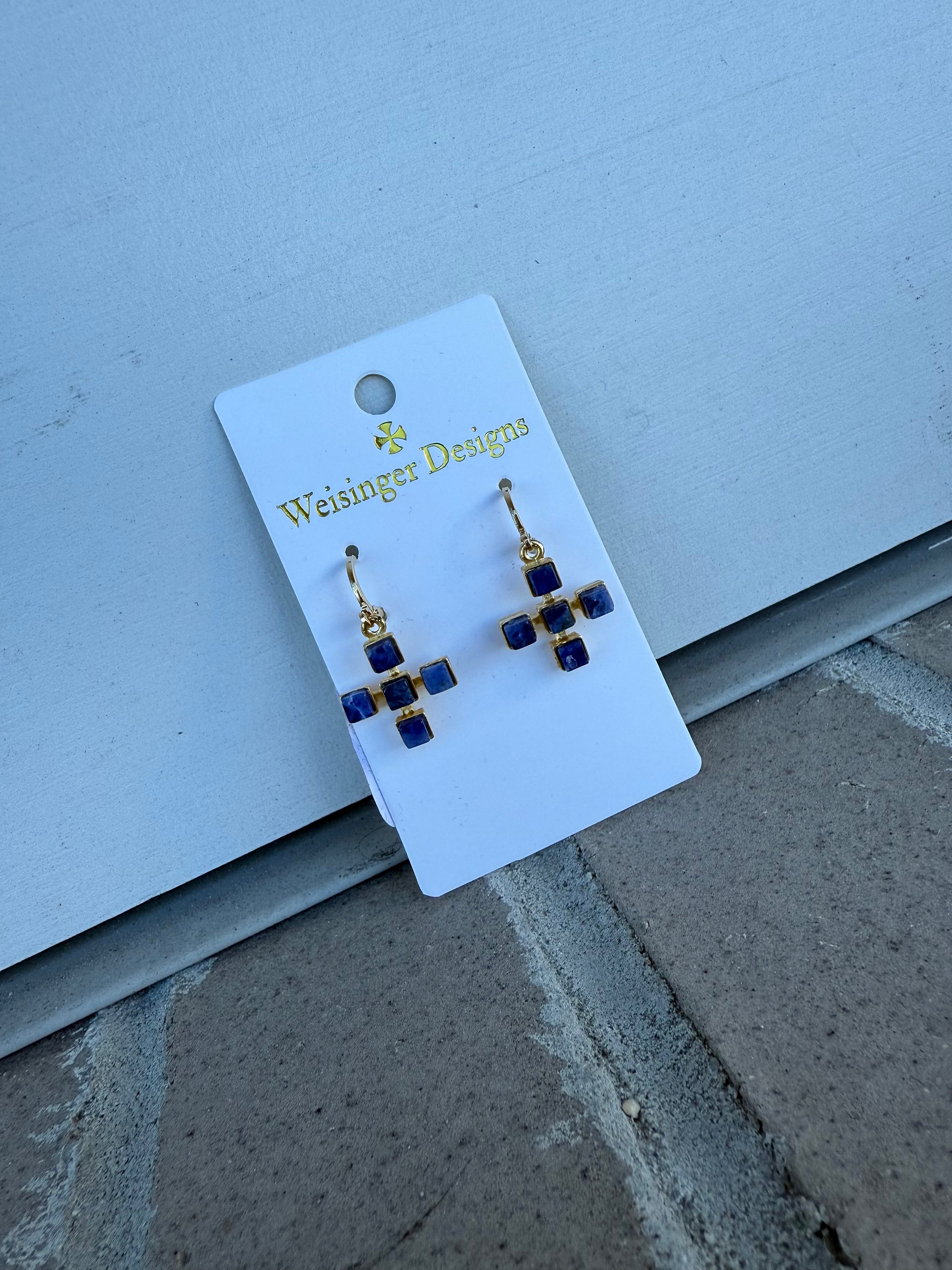 WD Lapis Cross Earrings!