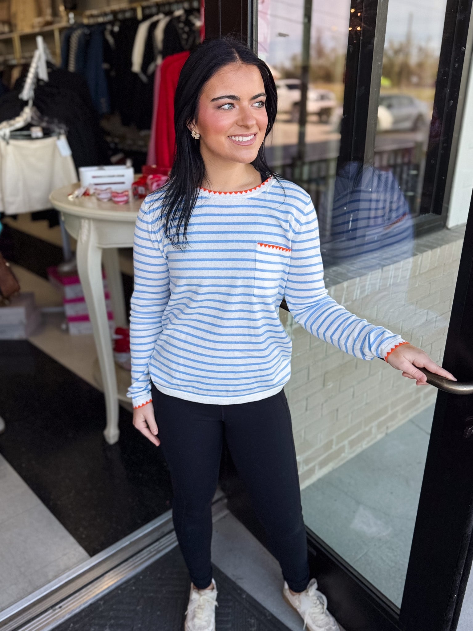 Color Blanket Stitch Striped Sweater!