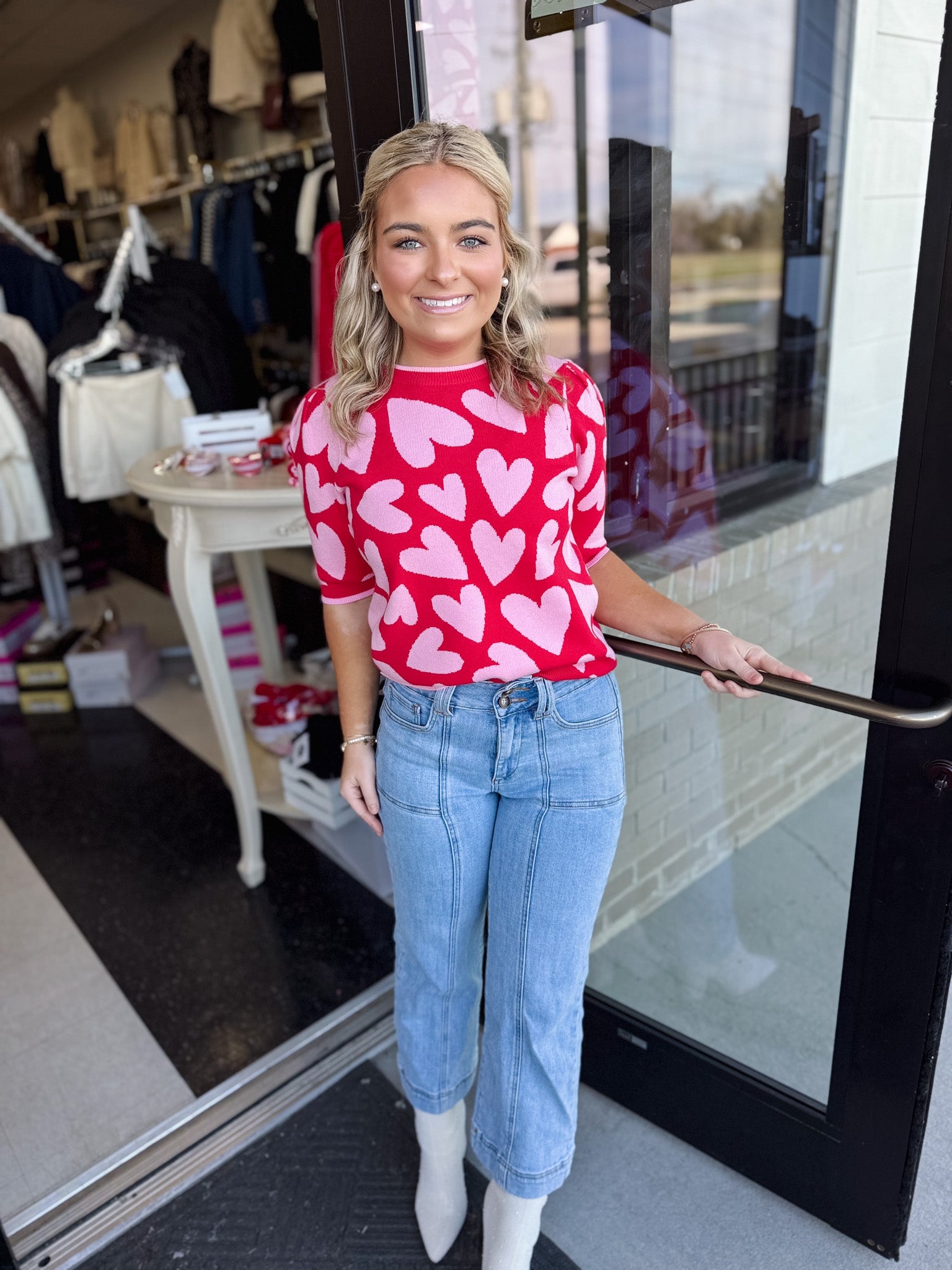 Valentine Heart Crew Neck Pullover