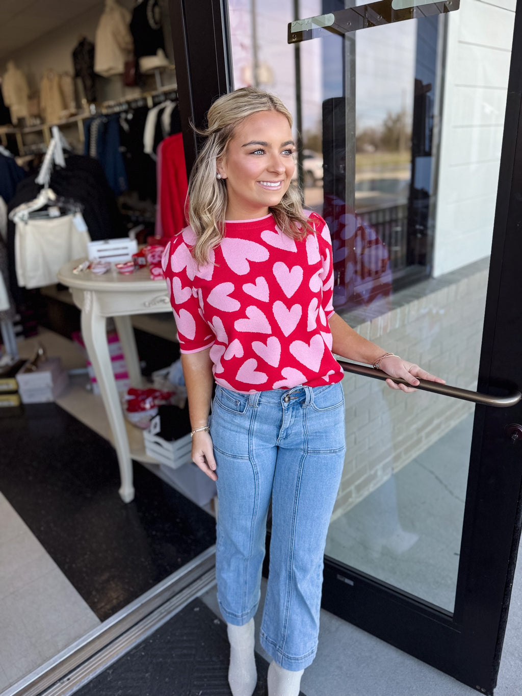 Valentine Heart Crew Neck Pullover
