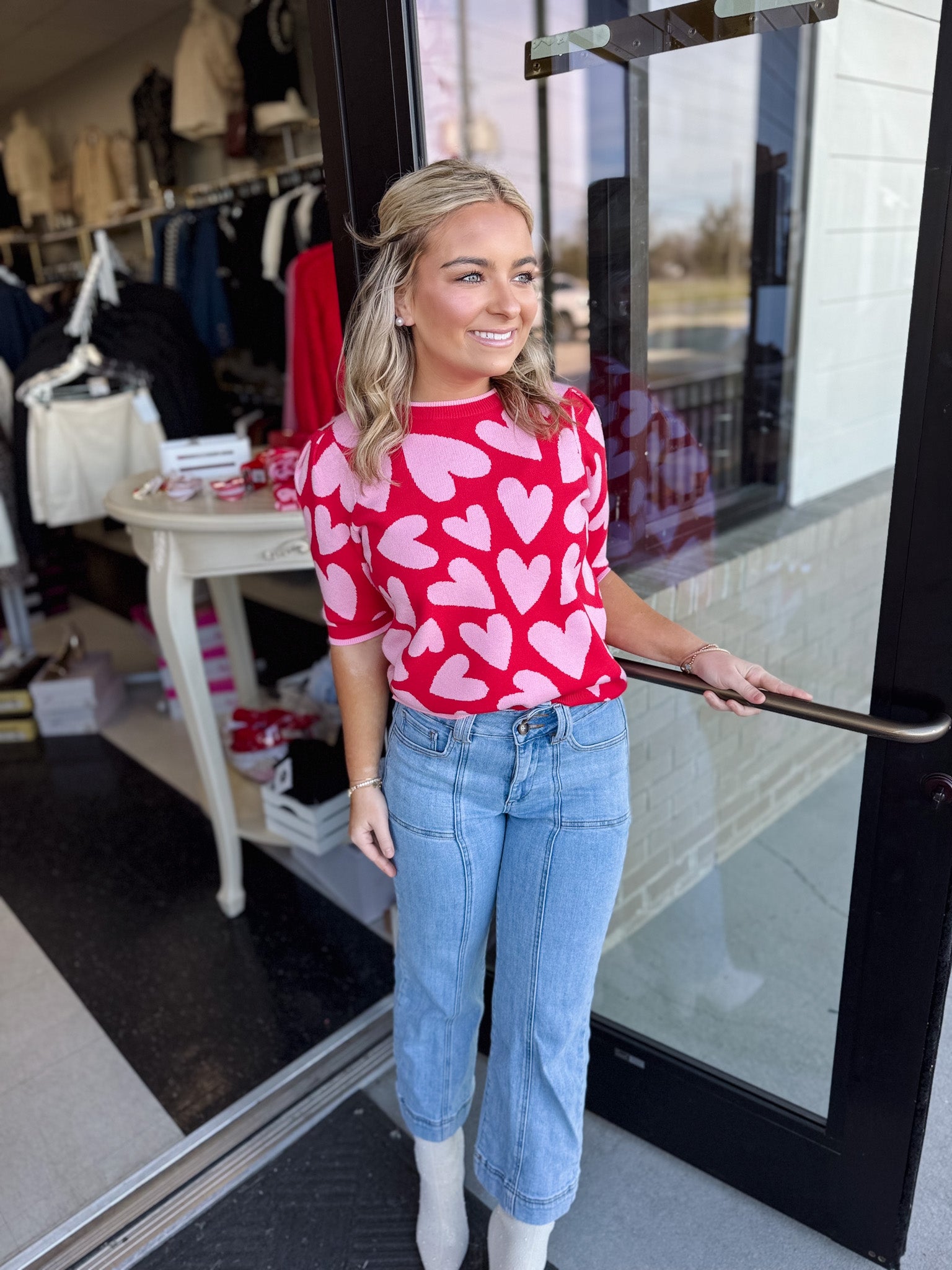 Valentine Heart Crew Neck Pullover