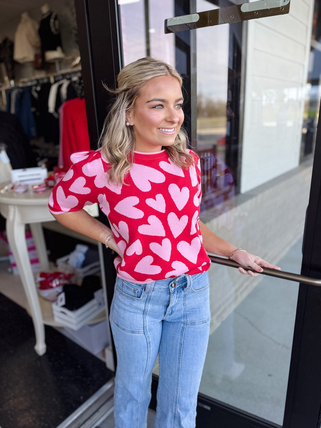 Valentine Heart Crew Neck Pullover