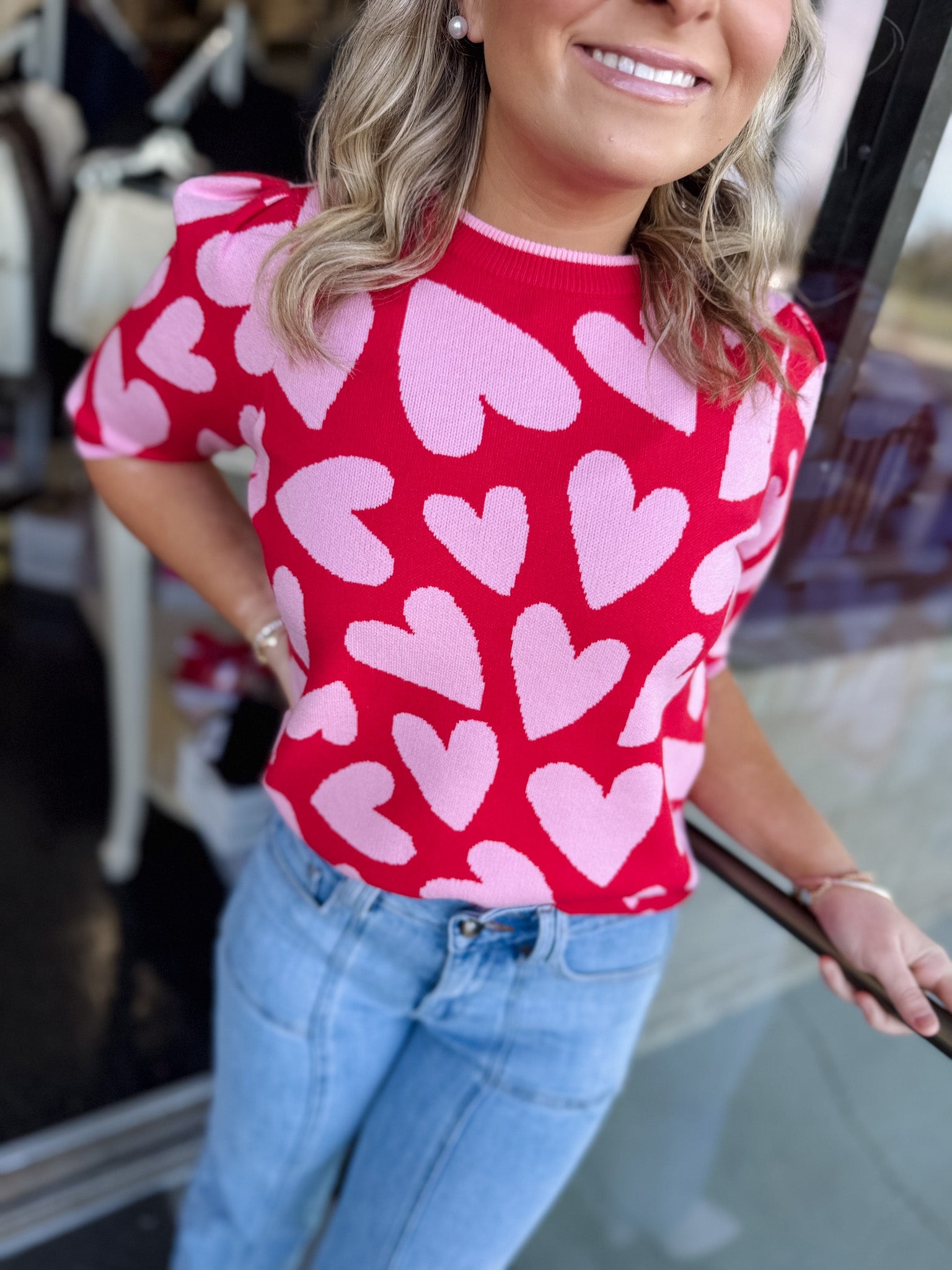 Valentine Heart Crew Neck Pullover