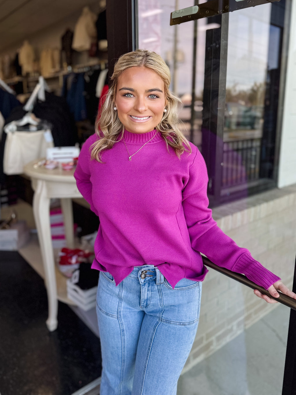 Refined Mock Neck Pullover!