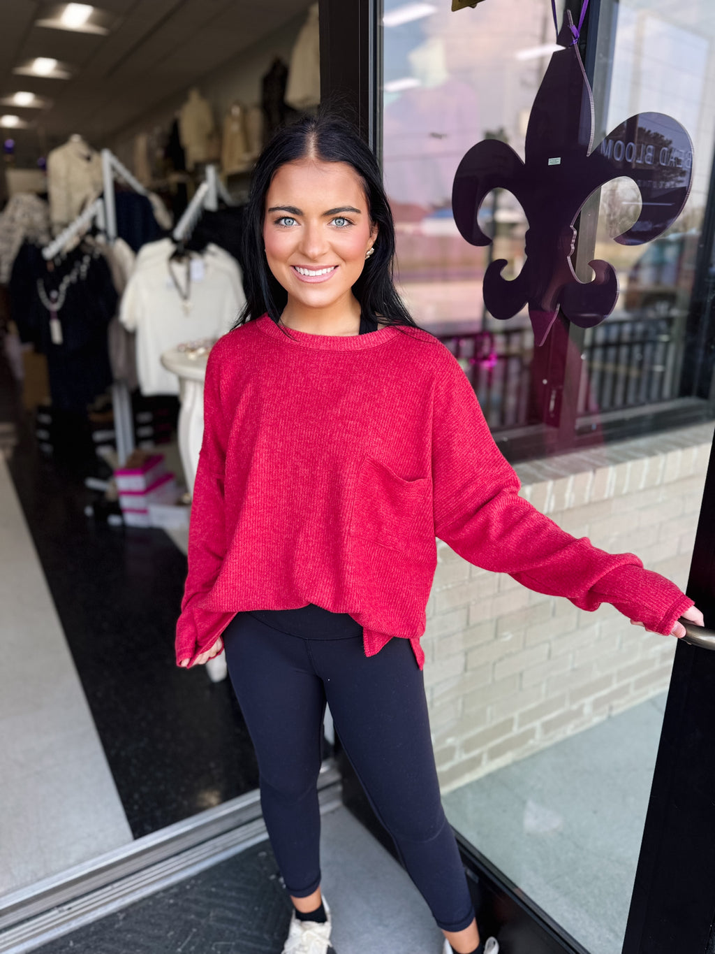 Ribbed Brushed Melange Hacci Sweater