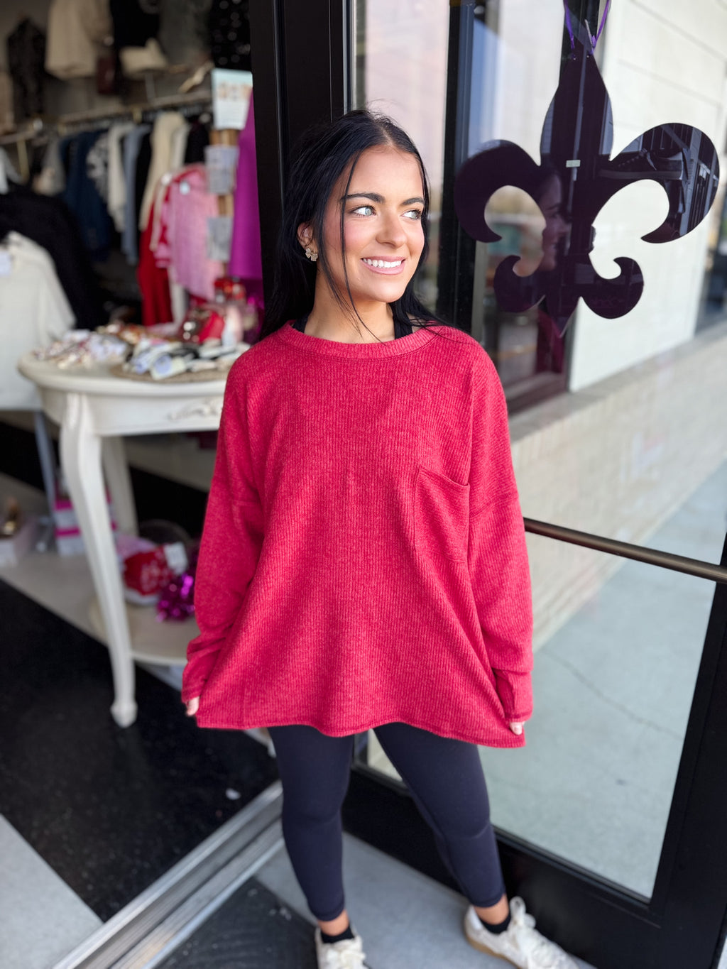 Ribbed Brushed Melange Hacci Sweater