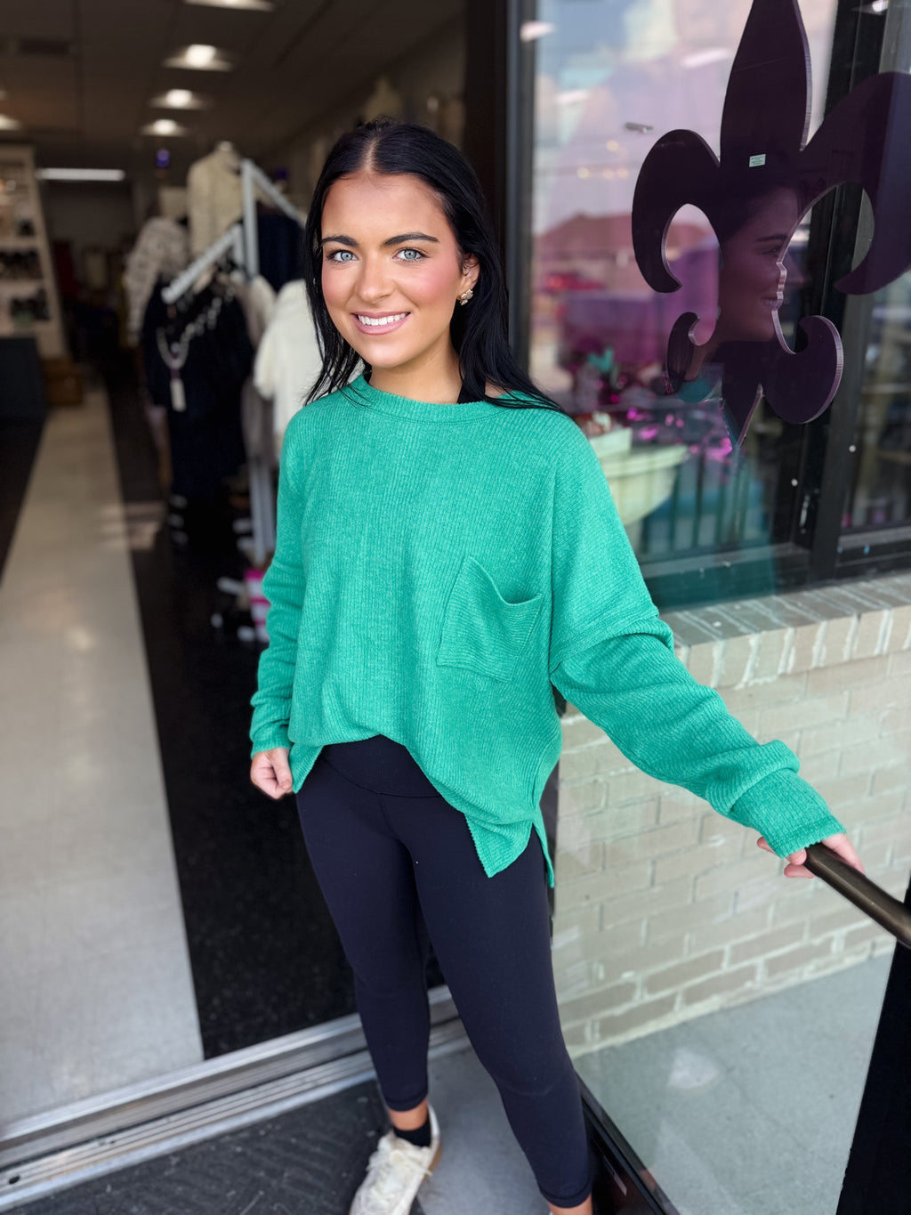 Ribbed Brushed Melange Hacci Sweater