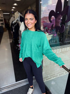 Ribbed Brushed Melange Hacci Sweater