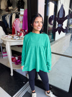 Ribbed Brushed Melange Hacci Sweater