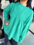 Ribbed Brushed Melange Hacci Sweater