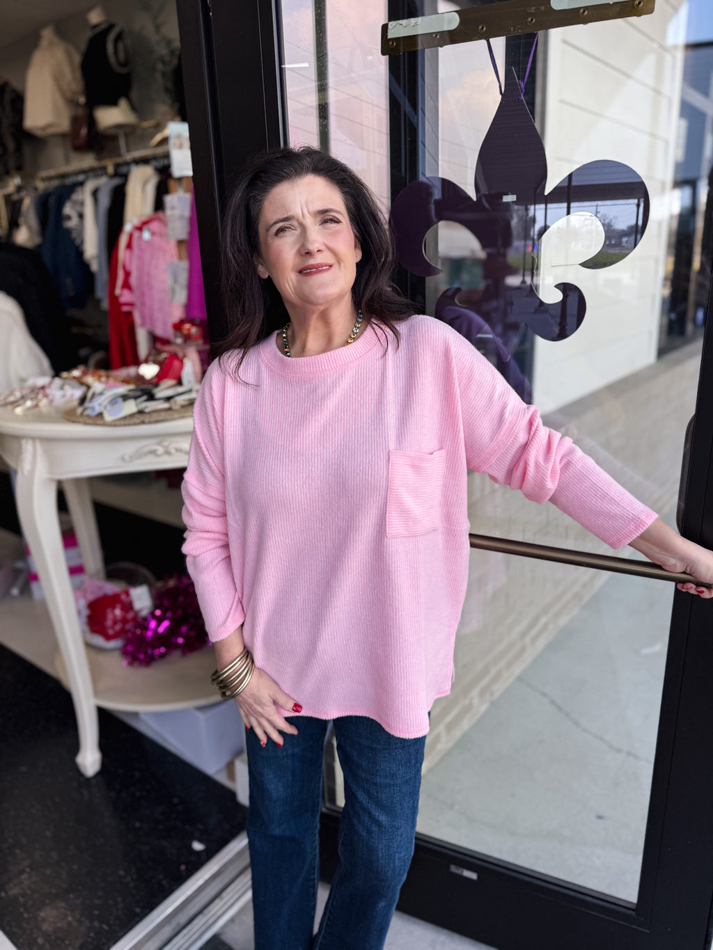 Ribbed Brushed Melange Hacci Sweater