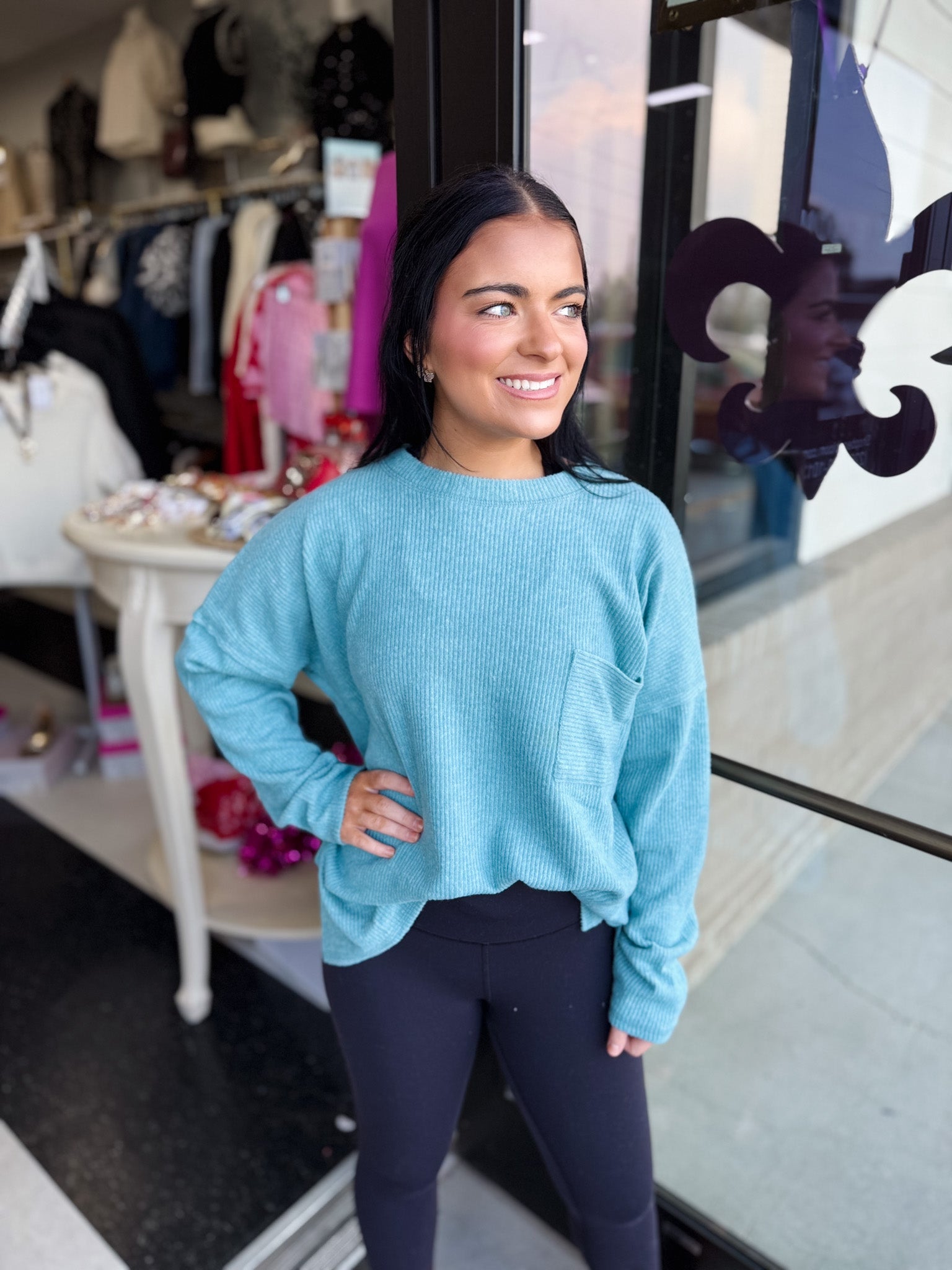 Ribbed Brushed Melange Hacci Sweater